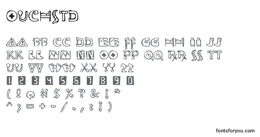 Czcionka Ouchstd – alfabet, cyfry, specjalne znaki