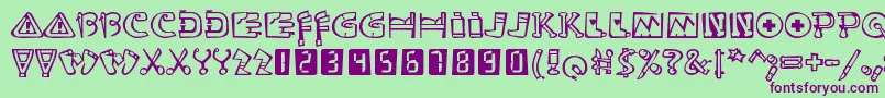 Ouchstd Font – Purple Fonts on Green Background