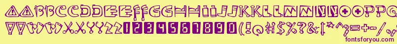 Ouchstd Font – Purple Fonts on Yellow Background