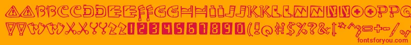 Ouchstd Font – Red Fonts on Orange Background