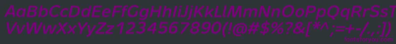 Шрифт MetronMediumProItalic – фиолетовые шрифты на чёрном фоне