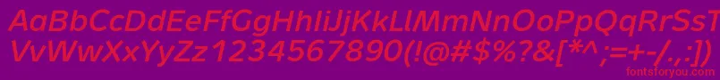 fuente MetronMediumProItalic – Fuentes Rojas Sobre Fondo Morado