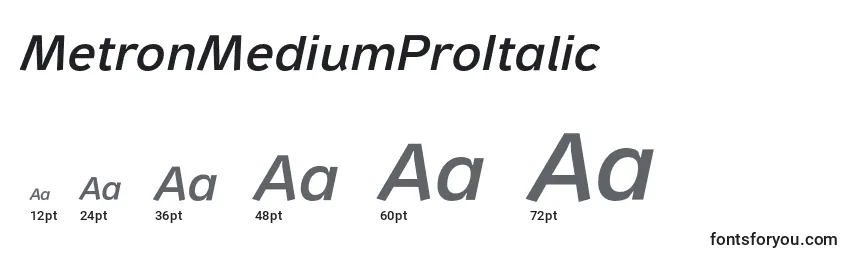 Размеры шрифта MetronMediumProItalic