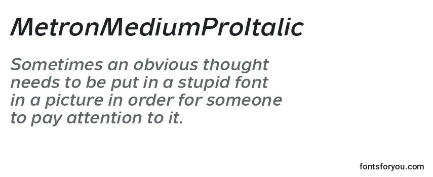 Review of the MetronMediumProItalic Font