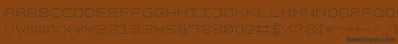 Шрифт DashDotSquare7 – чёрные шрифты на коричневом фоне