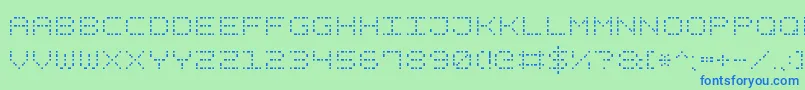 Шрифт DashDotSquare7 – синие шрифты на зелёном фоне