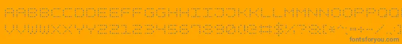 Fonte DashDotSquare7 – fontes cinzas em um fundo laranja