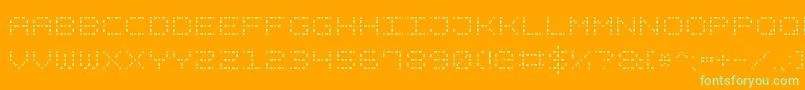 Шрифт DashDotSquare7 – зелёные шрифты на оранжевом фоне