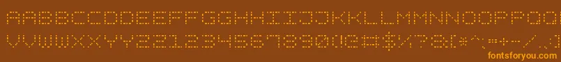 Шрифт DashDotSquare7 – оранжевые шрифты на коричневом фоне
