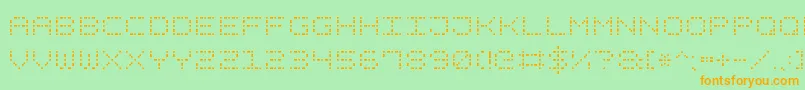 Шрифт DashDotSquare7 – оранжевые шрифты на зелёном фоне