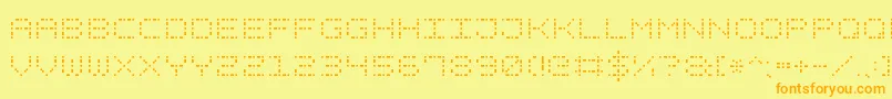 Fonte DashDotSquare7 – fontes laranjas em um fundo amarelo