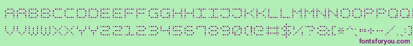 DashDotSquare7 Font – Purple Fonts on Green Background