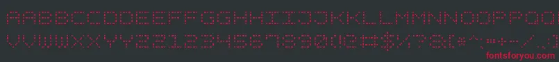 Fonte DashDotSquare7 – fontes vermelhas em um fundo preto