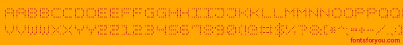 フォントDashDotSquare7 – オレンジの背景に赤い文字