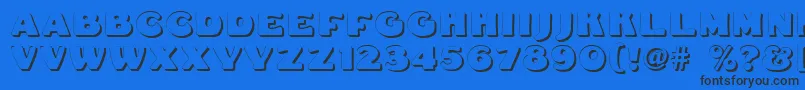 Шрифт Fatfreddieshadow – чёрные шрифты на синем фоне