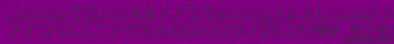 Fatfreddieshadow-Schriftart – Schwarze Schriften auf violettem Hintergrund