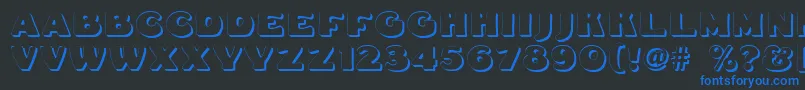 Fatfreddieshadow Font – Blue Fonts on Black Background