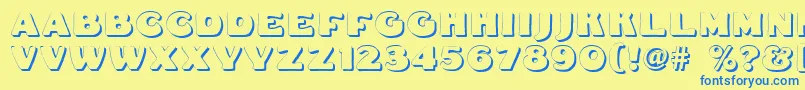 Fatfreddieshadow Font – Blue Fonts on Yellow Background