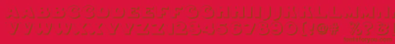 Fonte Fatfreddieshadow – fontes marrons em um fundo vermelho