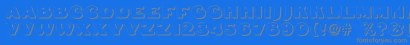 Fatfreddieshadow Font – Gray Fonts on Blue Background