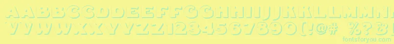 Fatfreddieshadow-fontti – vihreät fontit keltaisella taustalla