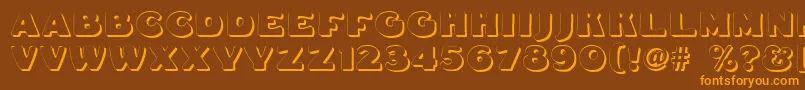 Fatfreddieshadow Font – Orange Fonts on Brown Background