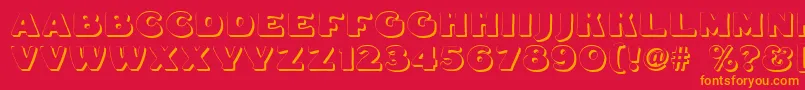 Fatfreddieshadow Font – Orange Fonts on Red Background