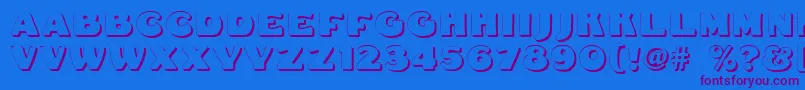 Fatfreddieshadow Font – Purple Fonts on Blue Background