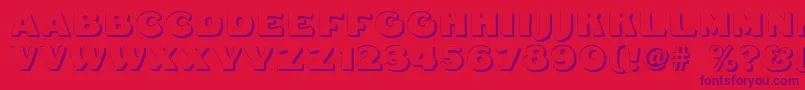 Fatfreddieshadow Font – Purple Fonts on Red Background