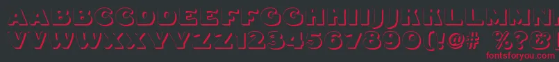 フォントFatfreddieshadow – 黒い背景に赤い文字