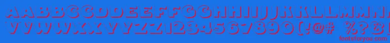 Fatfreddieshadow Font – Red Fonts on Blue Background