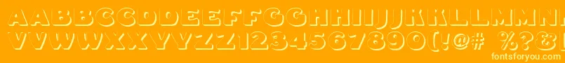 Fatfreddieshadow Font – Yellow Fonts on Orange Background
