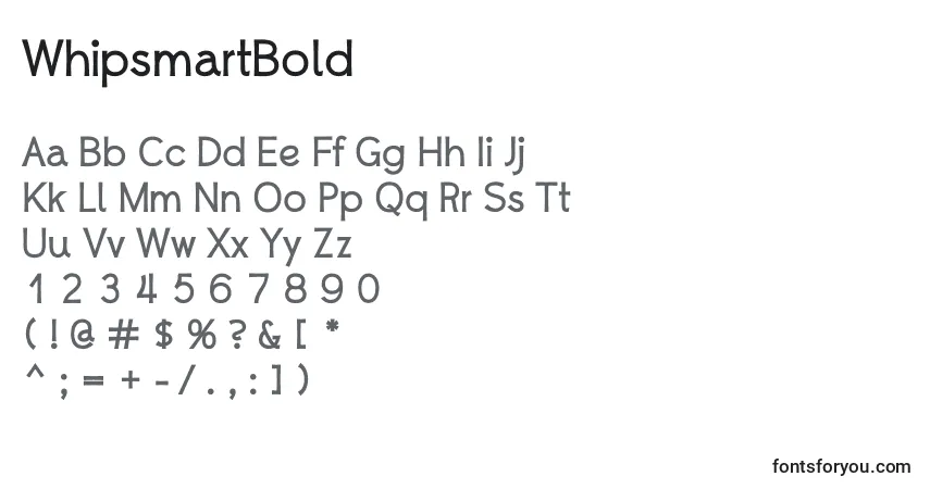 Шрифт WhipsmartBold – алфавит, цифры, специальные символы