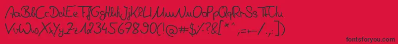 Шрифт DeniseHandwriting – чёрные шрифты на красном фоне