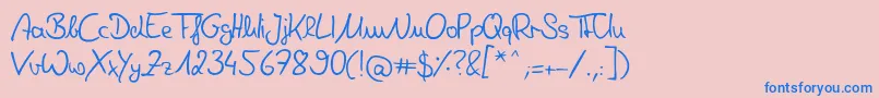 Шрифт DeniseHandwriting – синие шрифты на розовом фоне