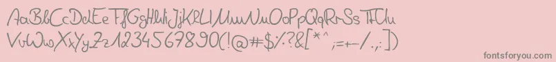 DeniseHandwriting Font – Gray Fonts on Pink Background