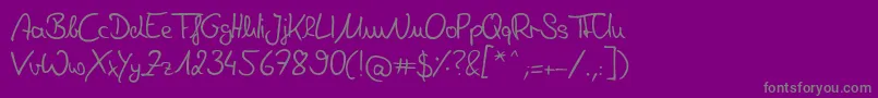 Więcej informacji o czcionce DeniseHandwriting Czcionka DeniseHandwriting – szare czcionki na fioletowym tle