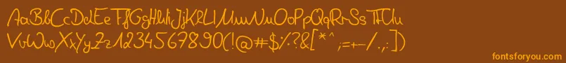Шрифт DeniseHandwriting – оранжевые шрифты на коричневом фоне