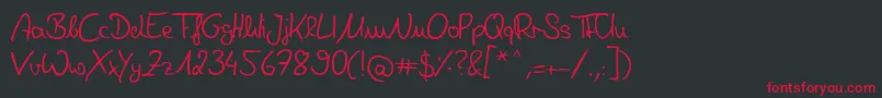 DeniseHandwriting-Schriftart – Rote Schriften auf schwarzem Hintergrund