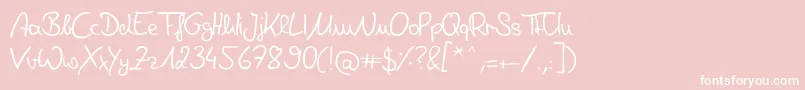 DeniseHandwriting Font – White Fonts on Pink Background