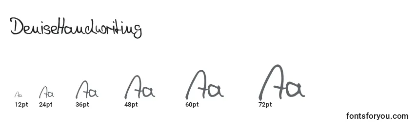 DeniseHandwriting Font Sizes