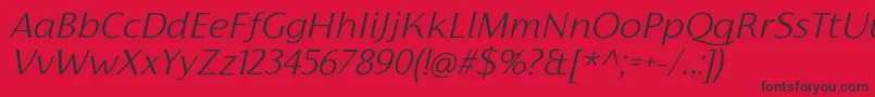 FlorentiaLightItalicTrial Font – Black Fonts on Red Background