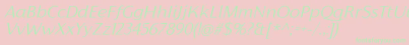 FlorentiaLightItalicTrial Font – Green Fonts on Pink Background