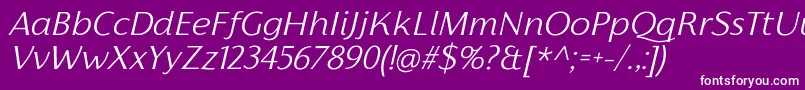 FlorentiaLightItalicTrial Font – White Fonts on Purple Background