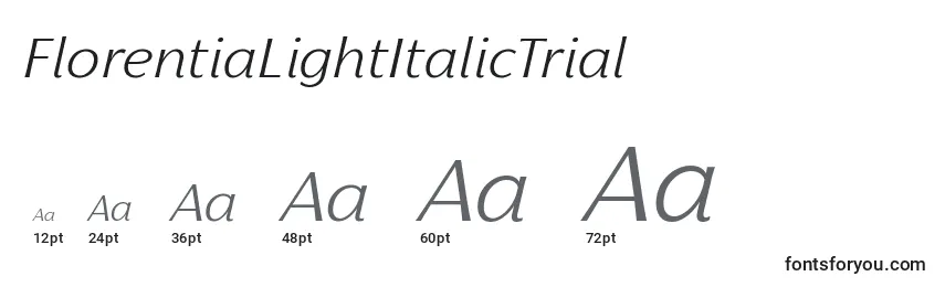 Размеры шрифта FlorentiaLightItalicTrial