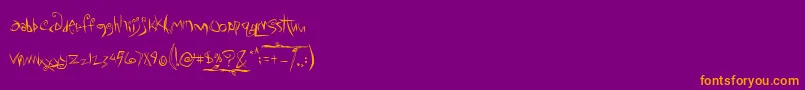 ChameleonDreams-fontti – oranssit fontit violetilla taustalla