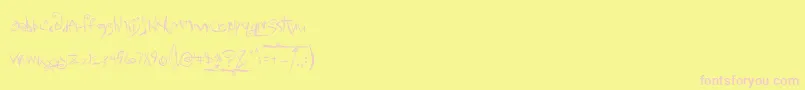 ChameleonDreams-Schriftart – Rosa Schriften auf gelbem Hintergrund