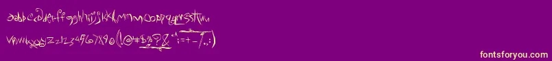 フォントChameleonDreams – 紫の背景に黄色のフォント