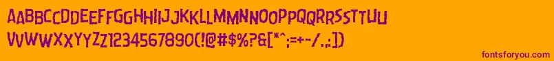 Wormcuisinestag Font – Purple Fonts on Orange Background