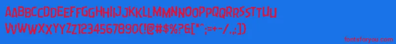 Wormcuisinestag-fontti – punaiset fontit sinisellä taustalla
